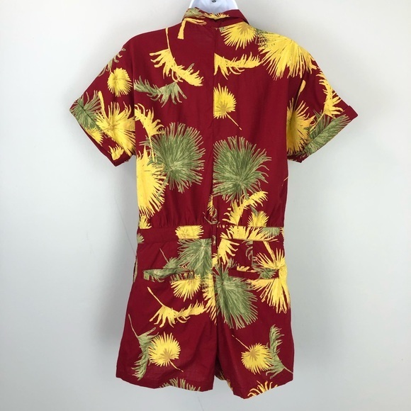 New Free People Malibu Romper Tropical Maroon Small - Picture 7 of 10